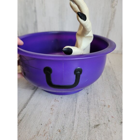 Gemmy purple AS IS candy bowl happy Halloween hand prop - Picture 9 of 13